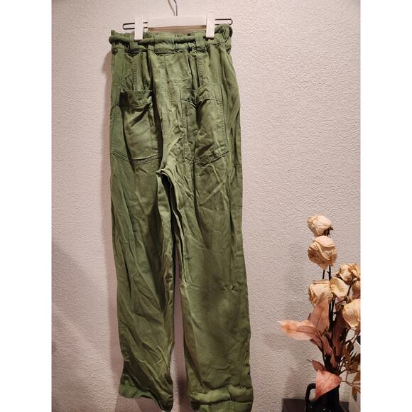 Free People‎ Green Utility Relaxed Fit Pants Women’s XS Waist 29 Inseam 29 - Picture 2 of 3